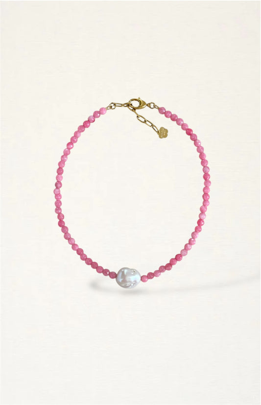 Pink Beaded Baroque Pearl Necklace