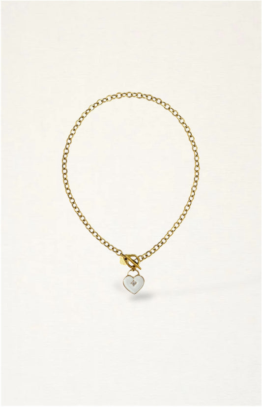 Rhinestone Heart Locket Necklace