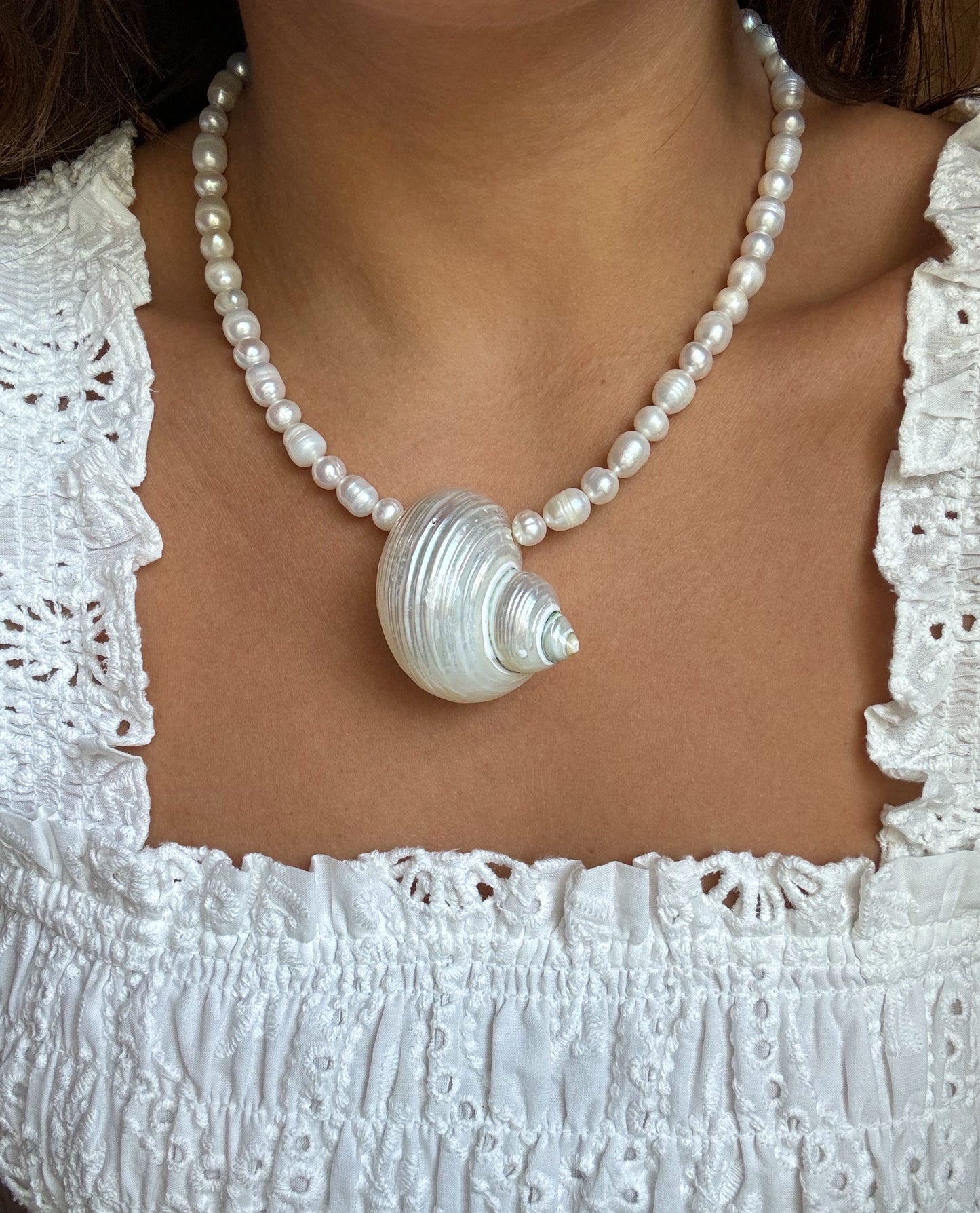 Turbo Shell Pearl Necklace