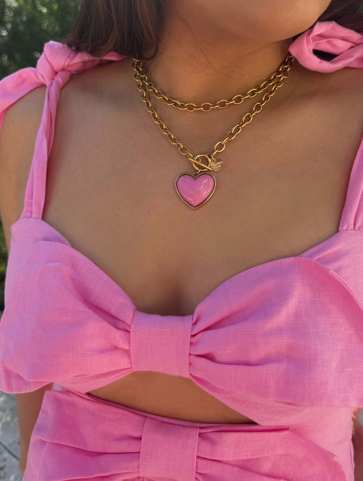 Pink Candy Heart Necklace