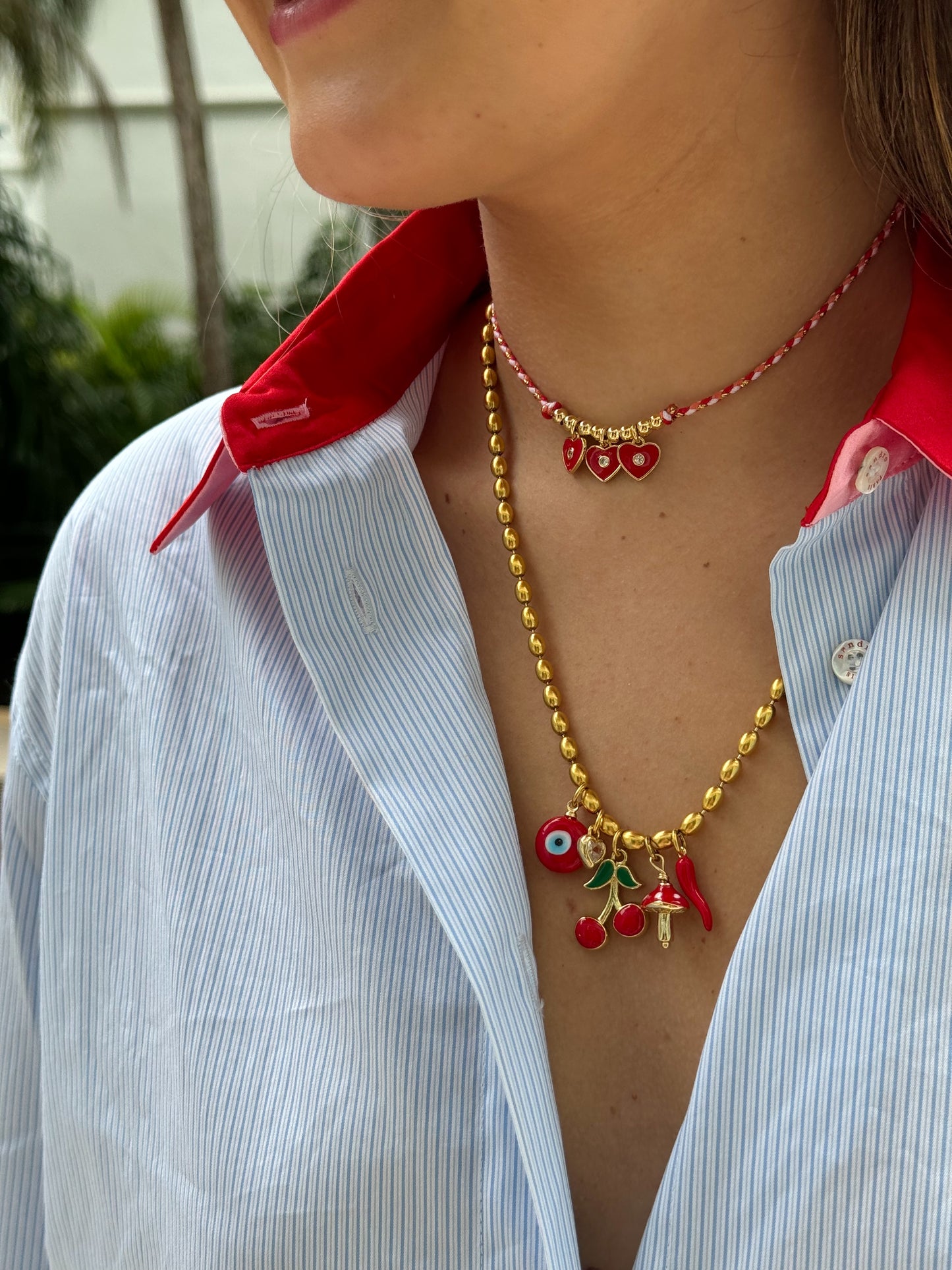 Cherry Red Charm Necklace