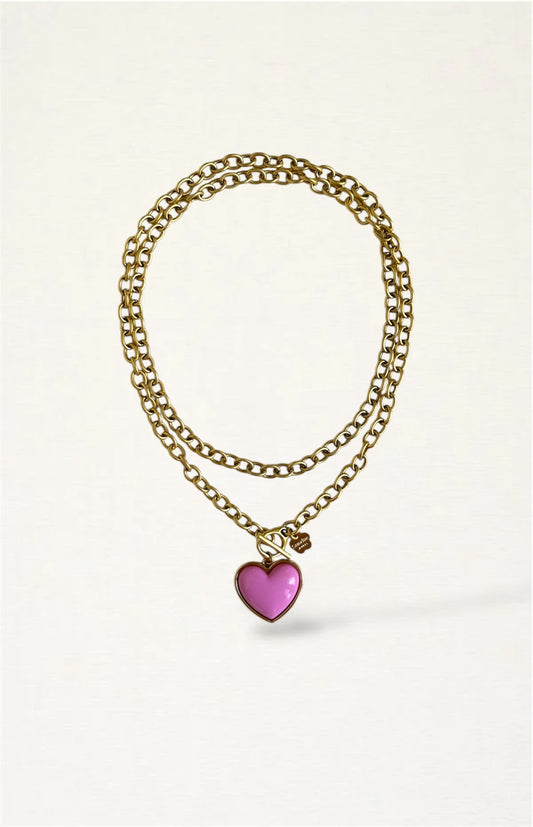 Pink Candy Heart Necklace