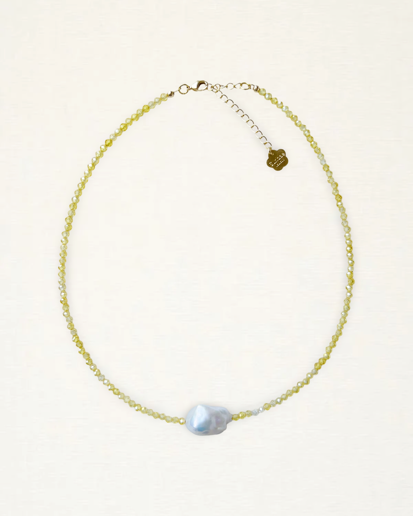 Crystal Beaded Baroque Pearl Necklace