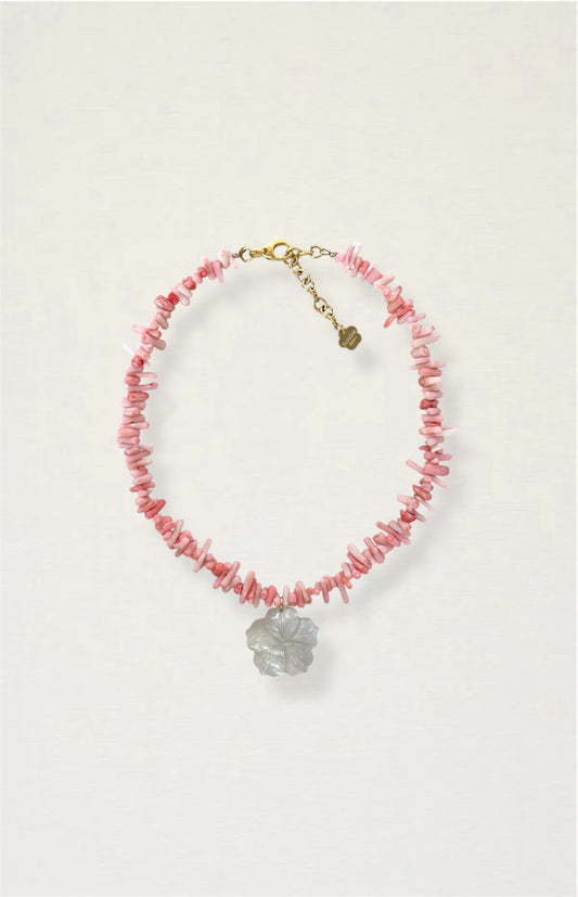 Pink Coral Flower Necklace