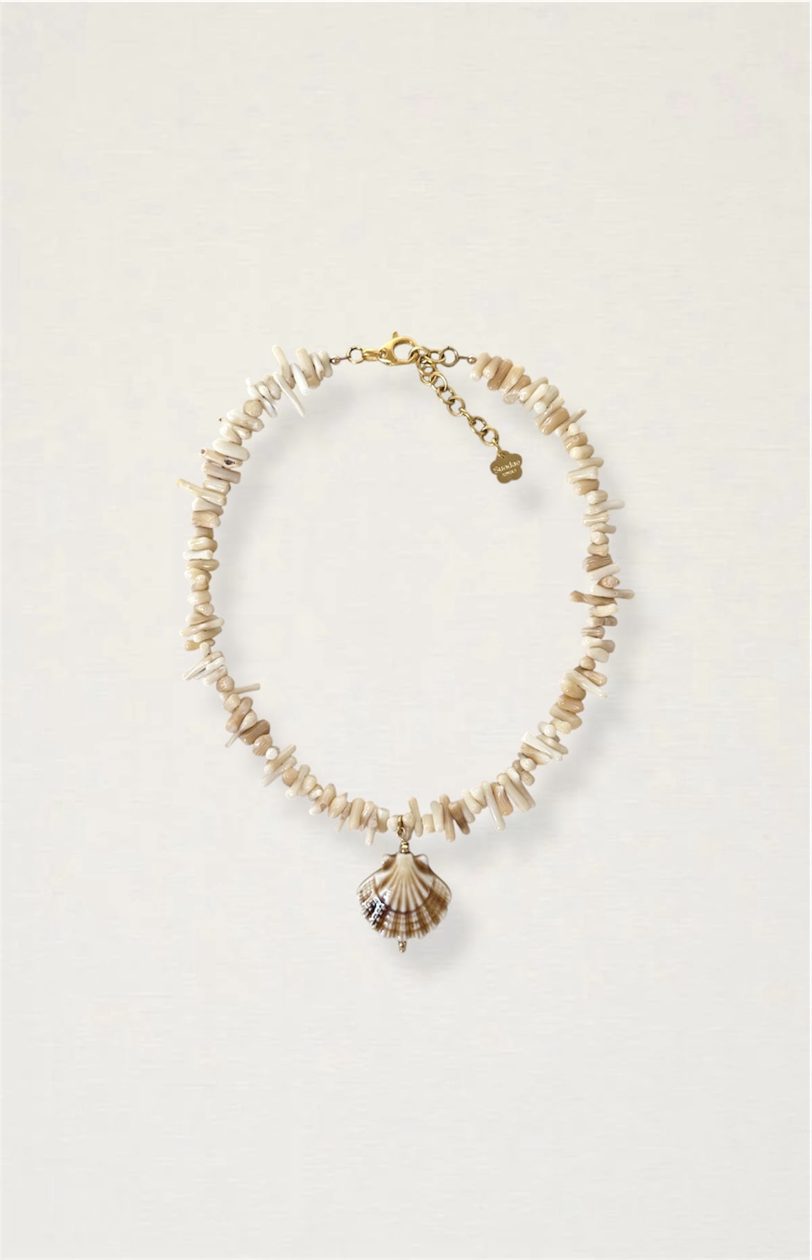 Coral Ceramic Seashell Necklace