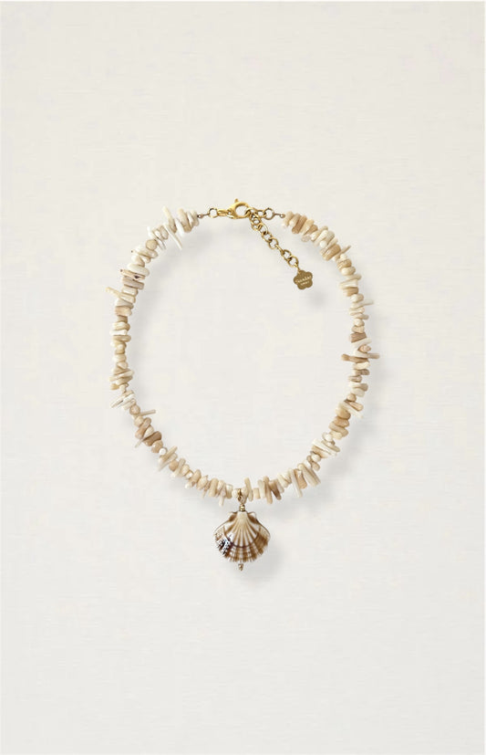 Coral Ceramic Seashell Necklace