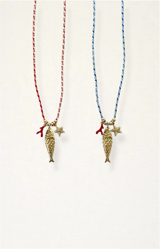 Cord Fish Charm Necklace