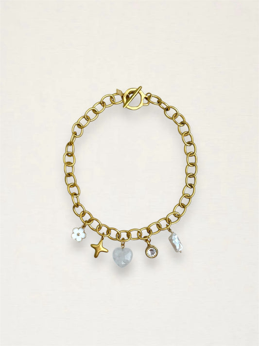 Frosted Heart Charm Necklace