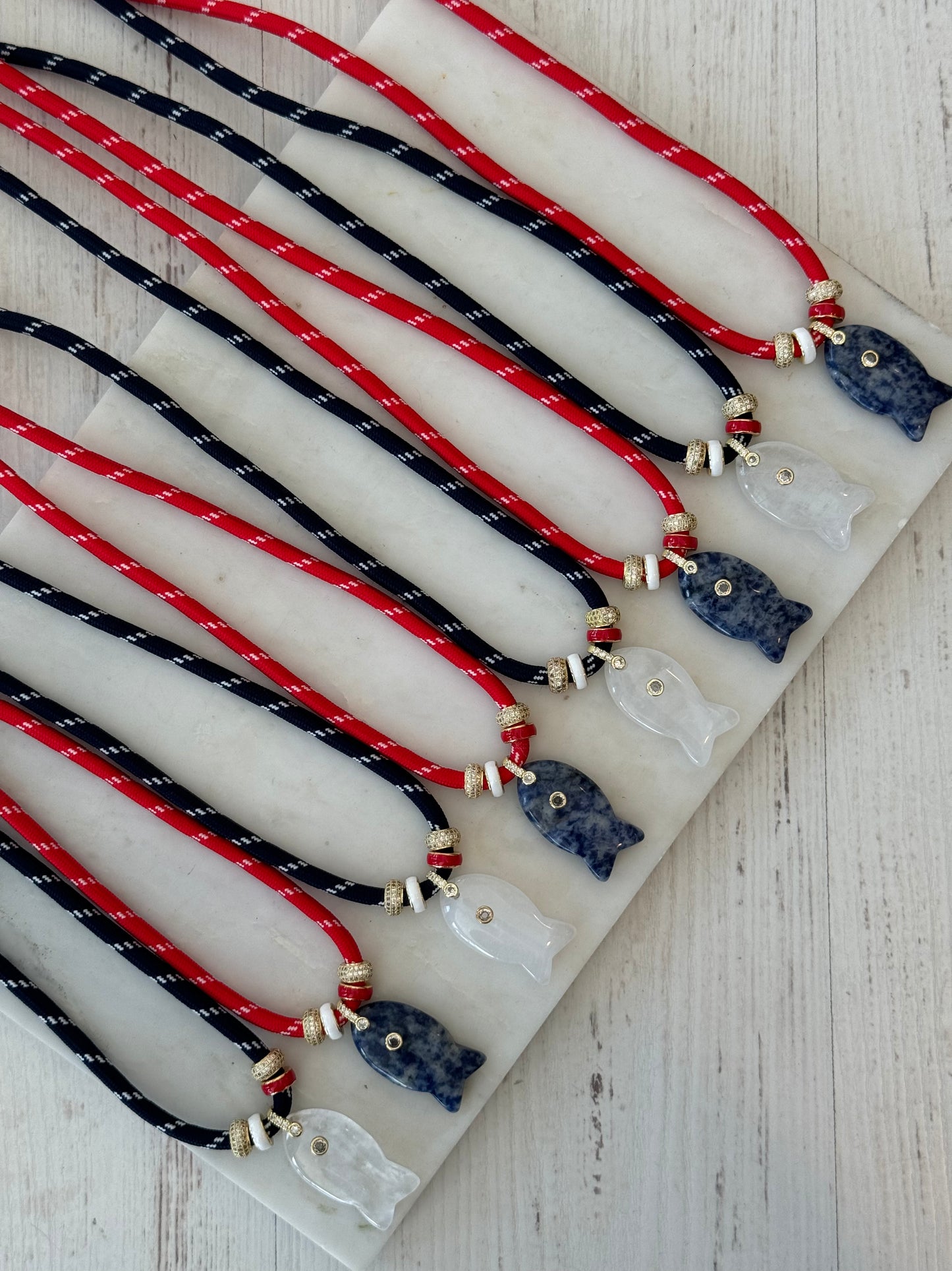 Gemstone Fish Paracord Necklace