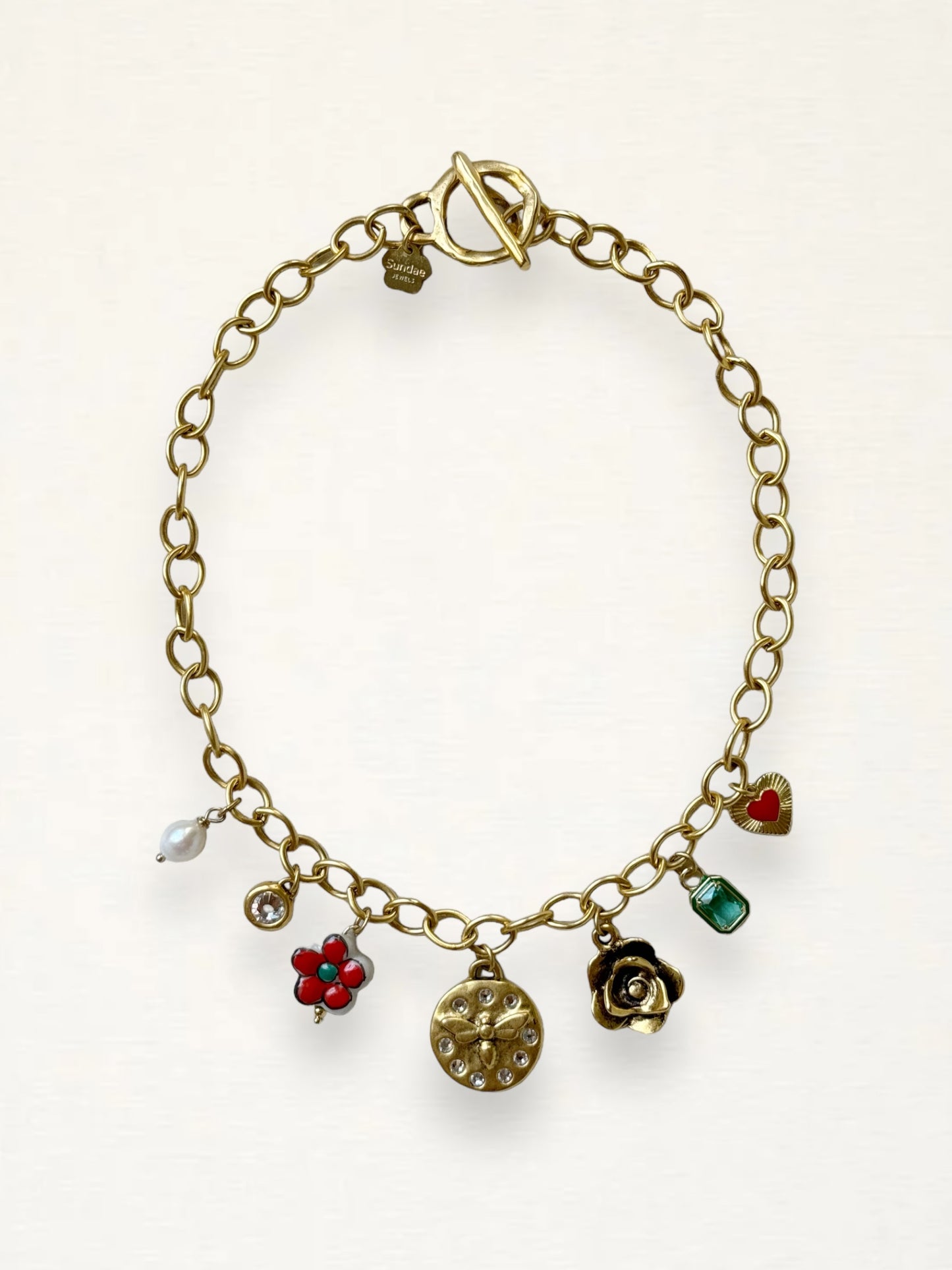 Rhinestone Bumblebee Charm Necklace