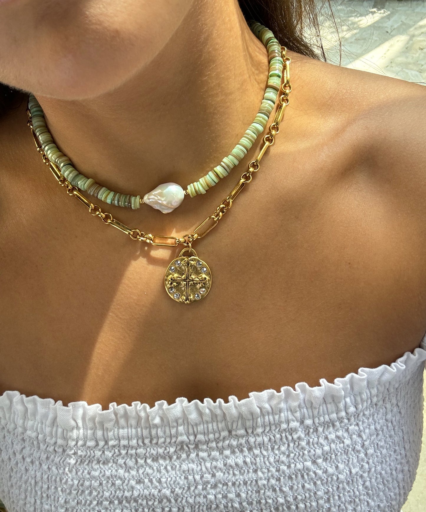 Rhinestone Cross Pendant Necklace