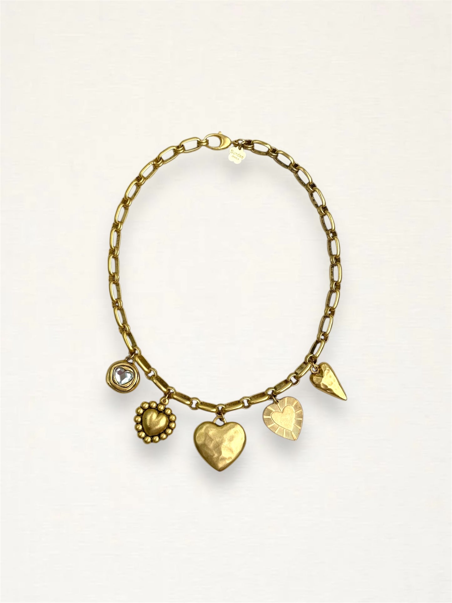 Golden Hearts Charm Necklace