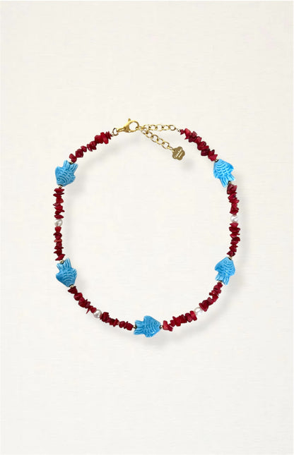 Coral Ceramic Fish Necklace