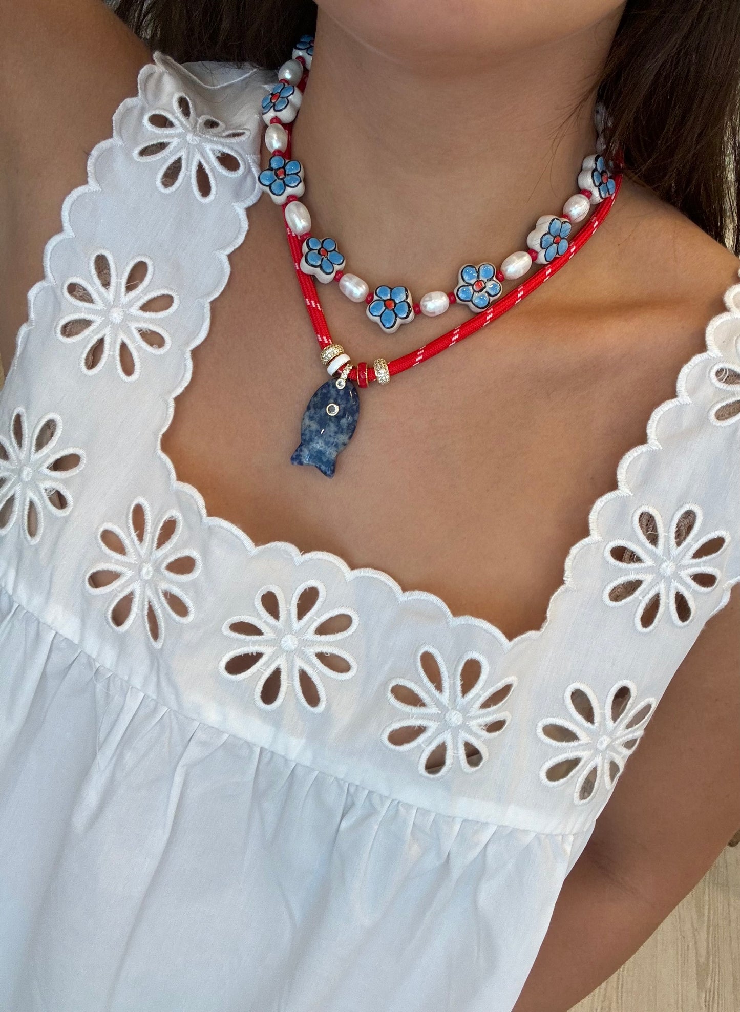 Gemstone Fish Paracord Necklace