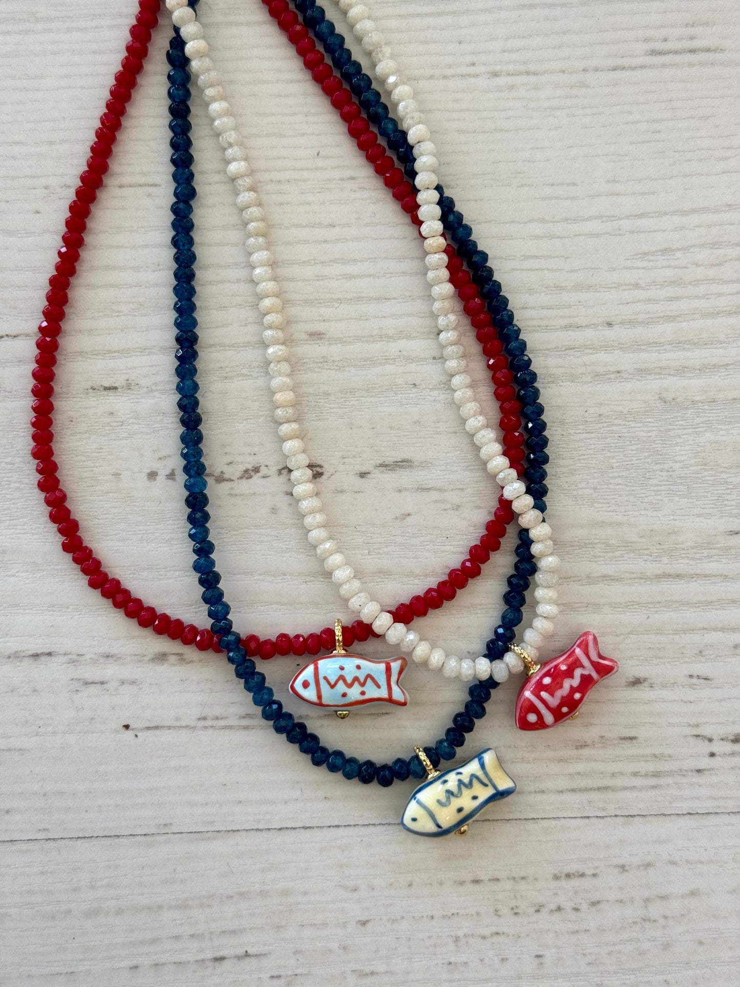 Colorful Fish Beaded Necklace