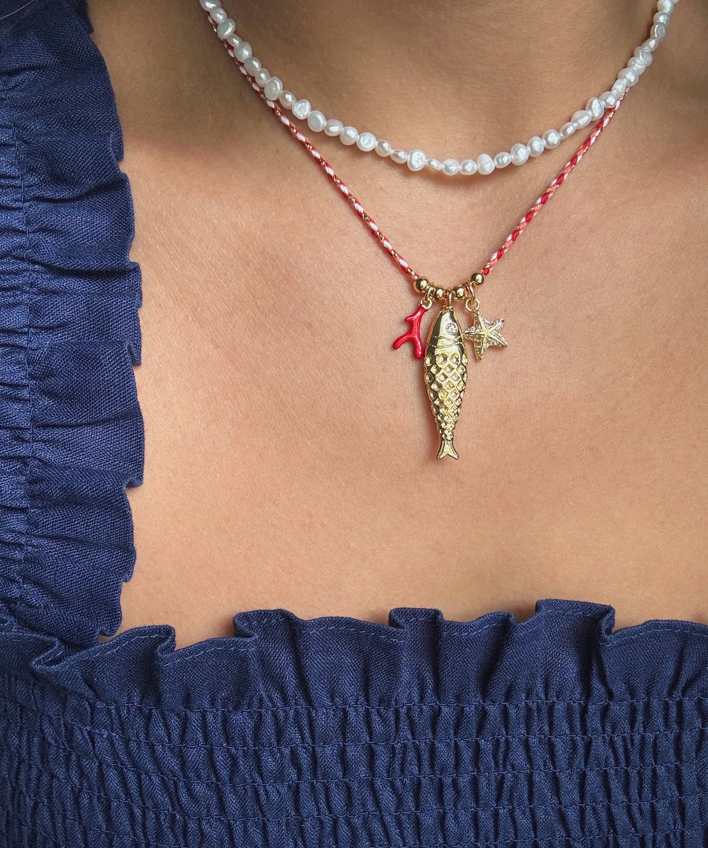 Cord Fish Charm Necklace