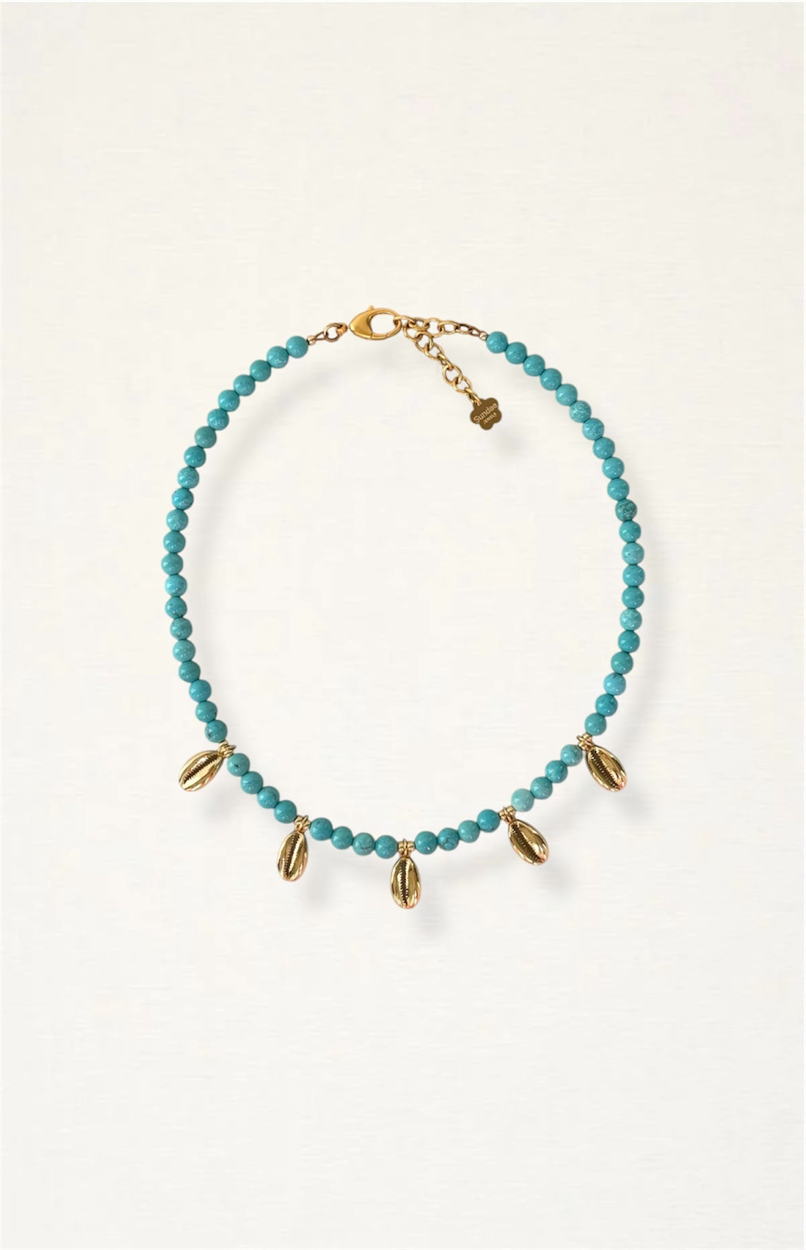 Turquoise Cowrie Charm Necklace