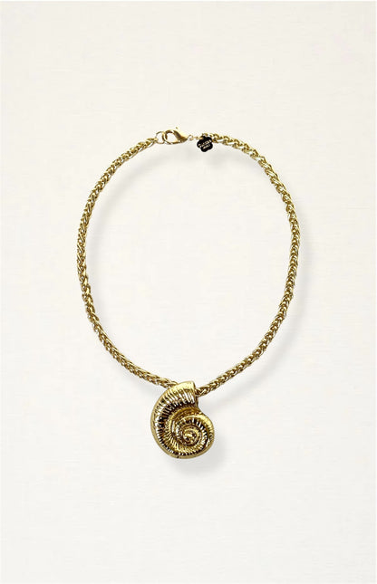 Gold Spiral Shell Necklace