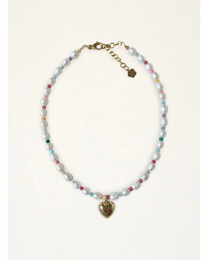 Balloon Heart Pearl Necklace