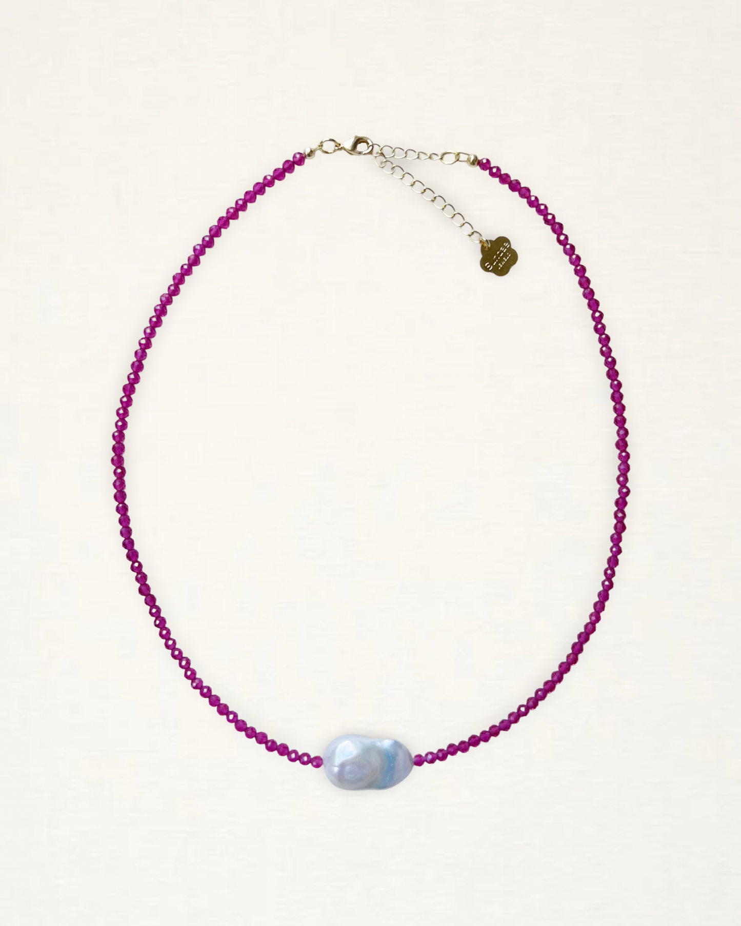 Crystal Beaded Baroque Pearl Necklace