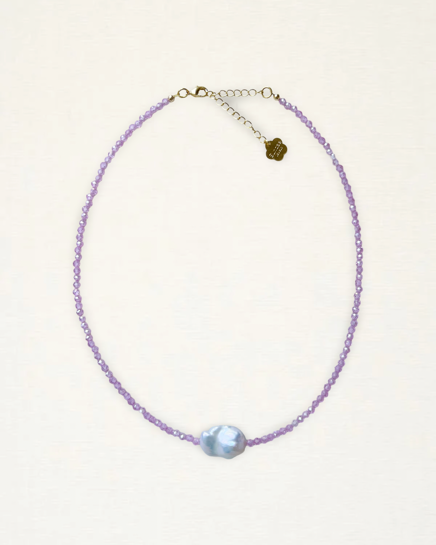 Crystal Beaded Baroque Pearl Necklace