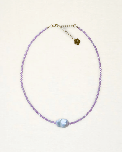 Crystal Beaded Baroque Pearl Necklace