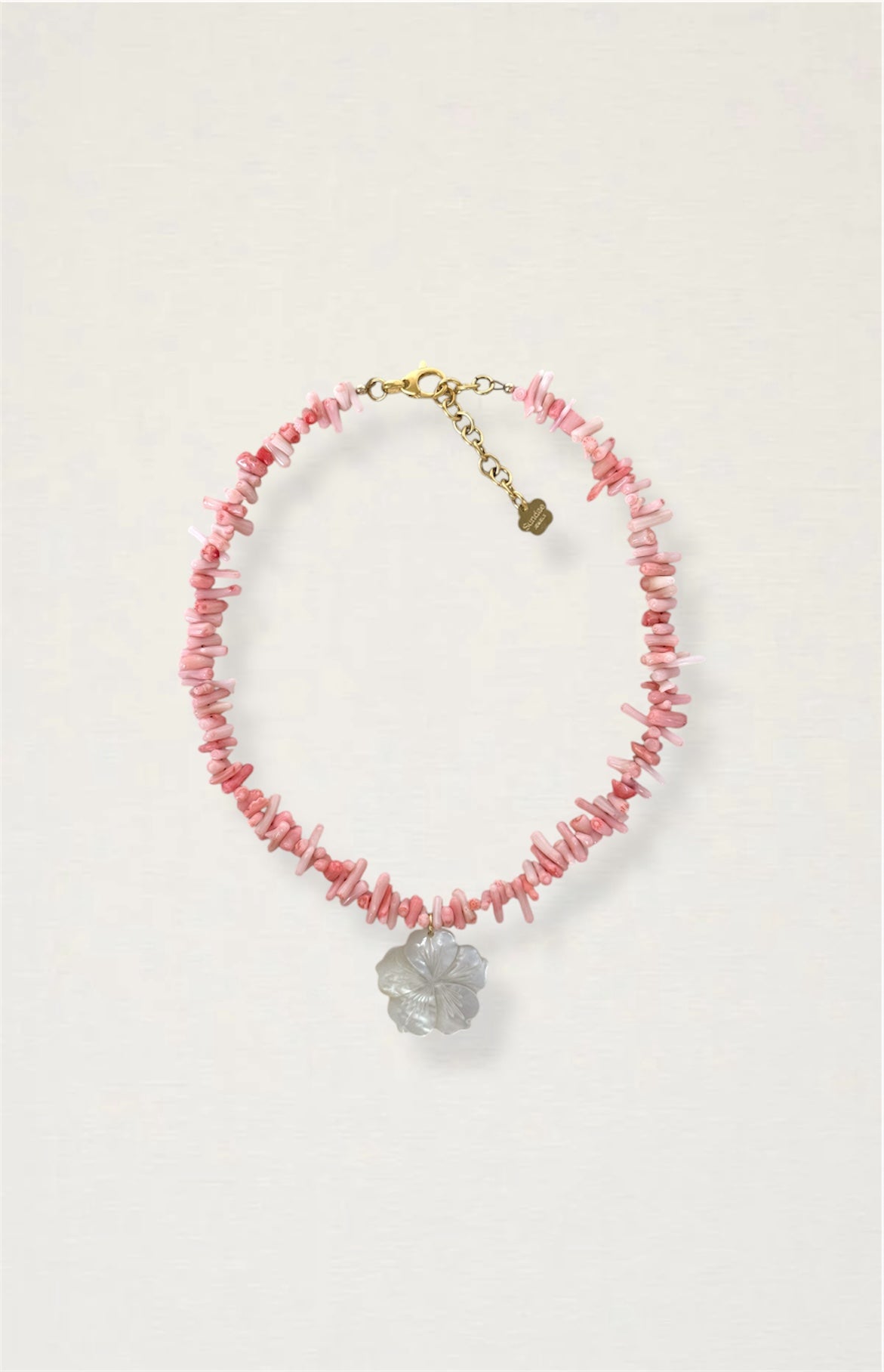 Pink Coral Flower Necklace
