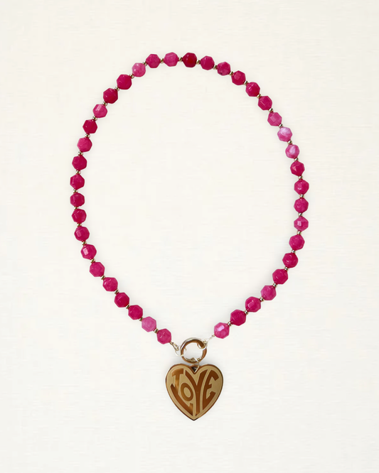 Geometric Pink Love Necklace