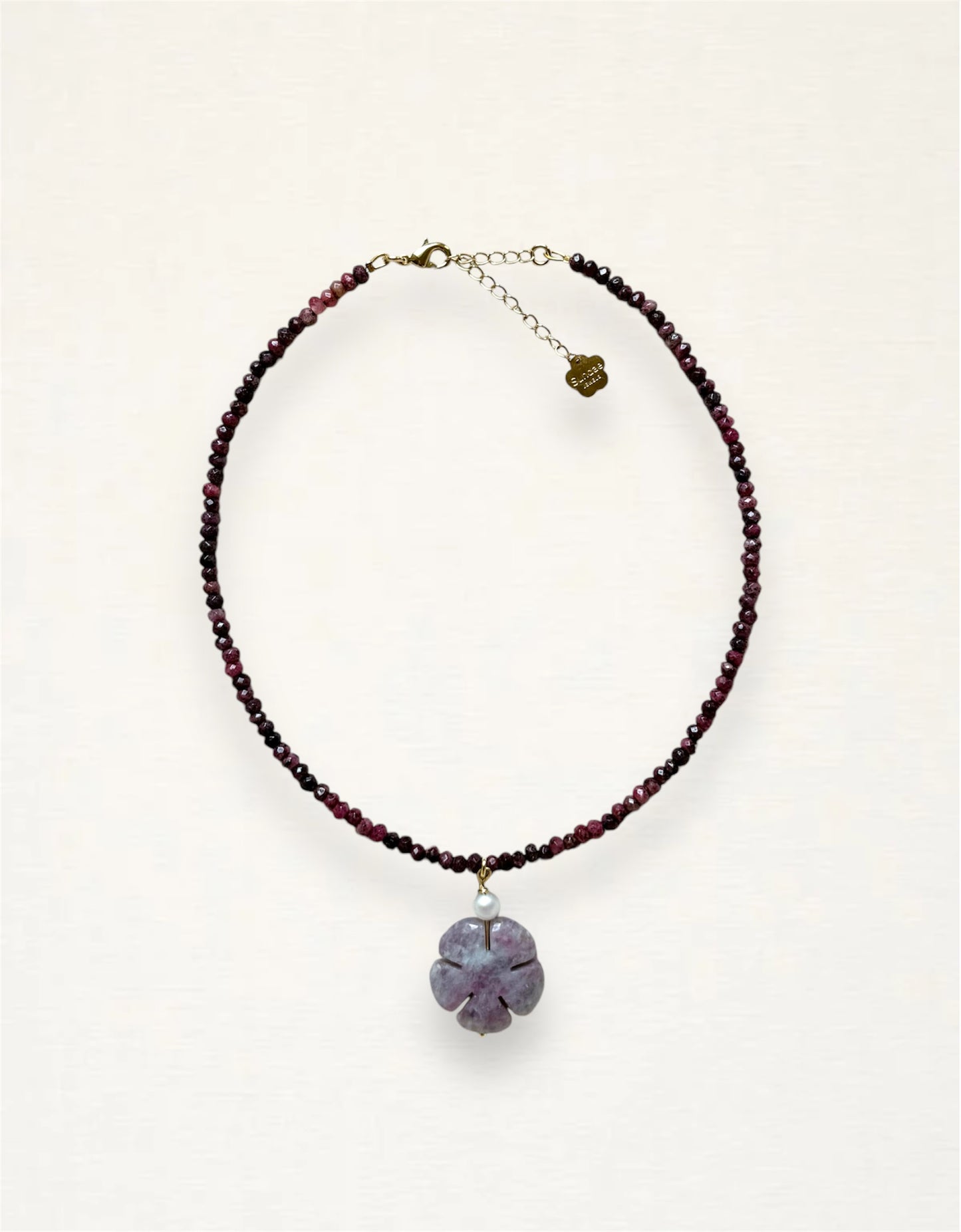 Gemstone Flower Pendant Necklace