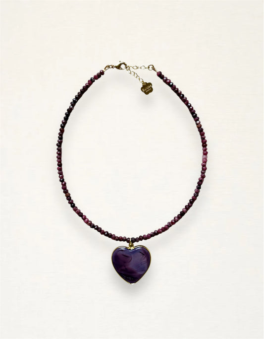 Murano Heart Beaded Necklace