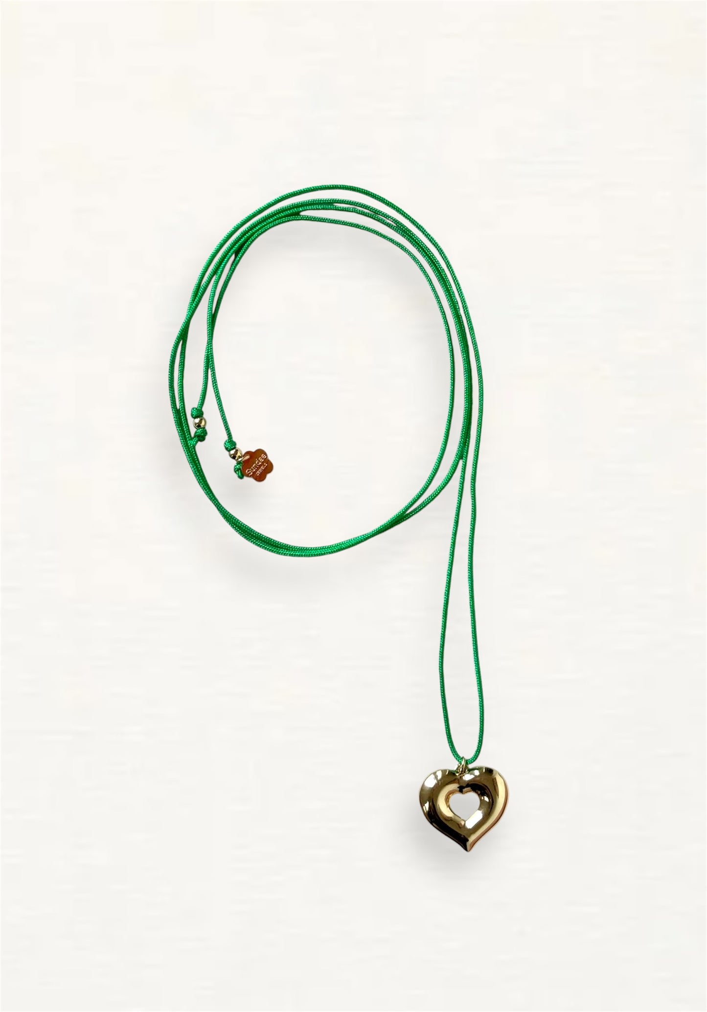 Puffy Cut Out Heart Cord Necklace