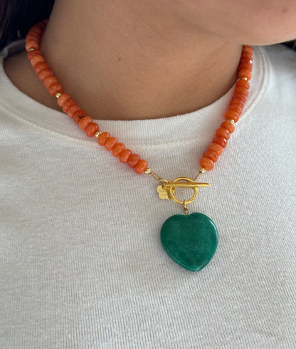 Gemstone Heart Pendant Necklace