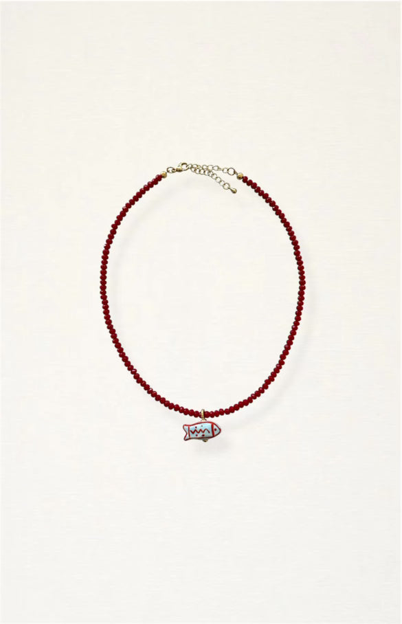 Colorful Fish Beaded Necklace