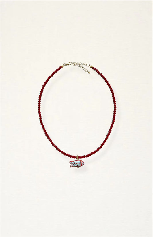 Colorful Fish Beaded Necklace