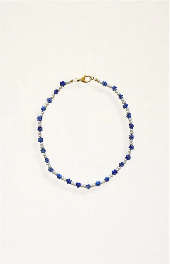 Blue Daisy Necklace