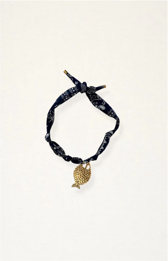 Bandana Hammered Fish Necklace