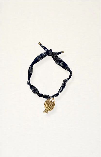 Bandana Hammered Fish Necklace