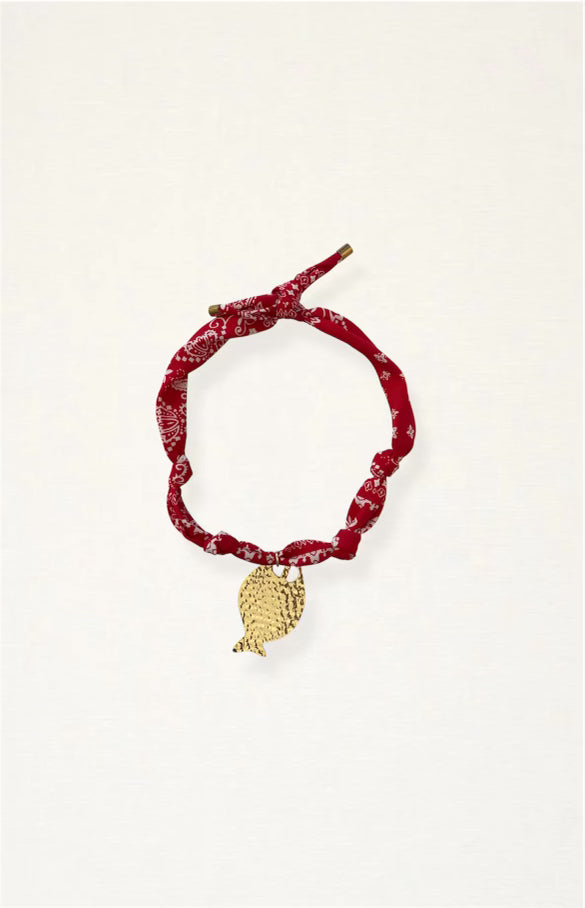 Bandana Hammered Fish Necklace
