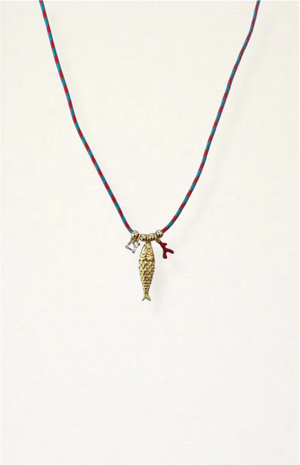 Cord Fish Charm Necklace