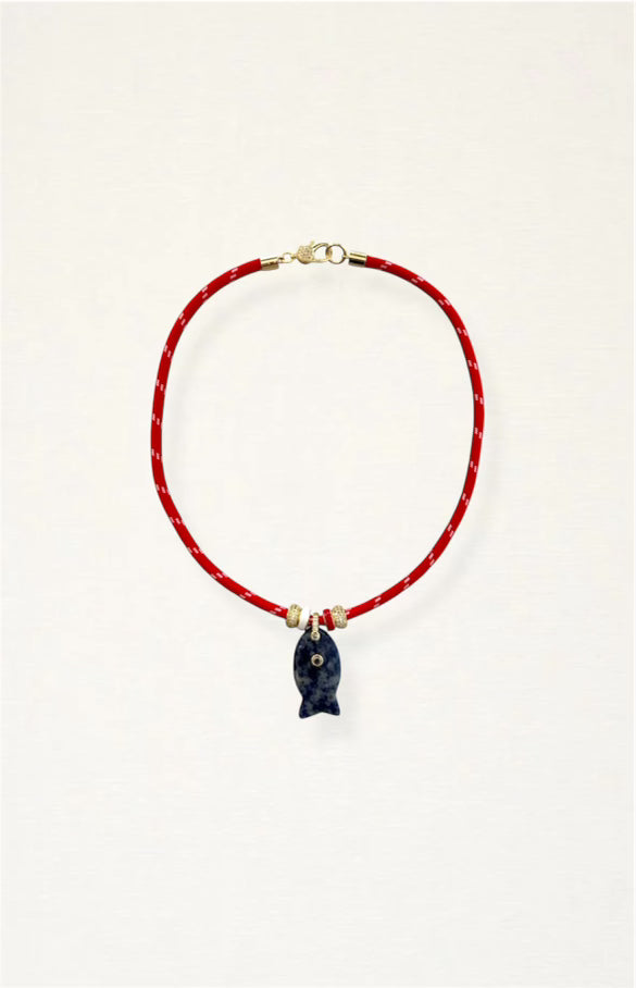 Gemstone Fish Paracord Necklace