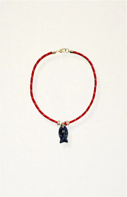 Gemstone Fish Paracord Necklace