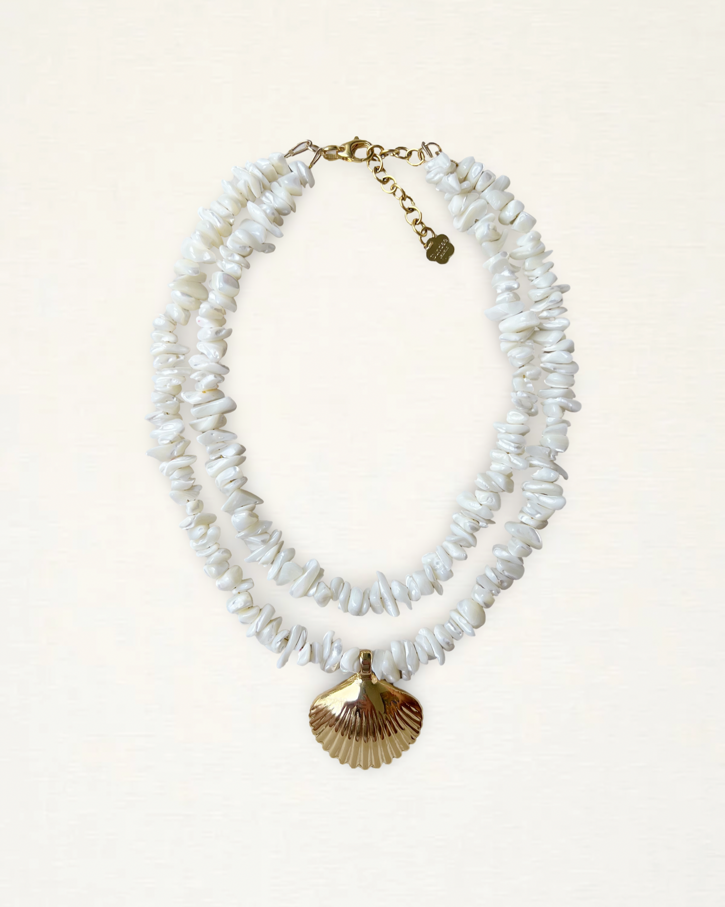 Scallop Seashell Drop Pendant Necklace