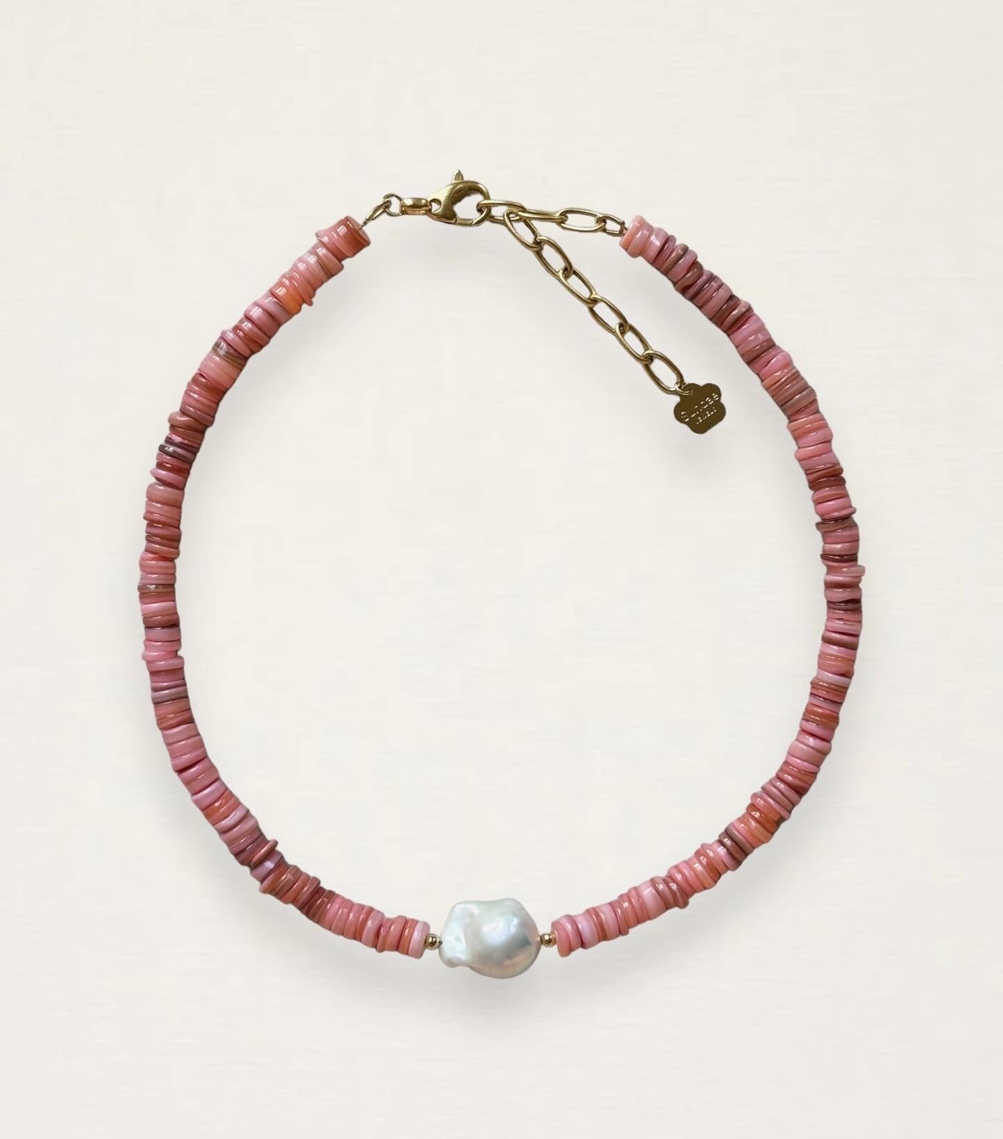 Shell Beaded Baroque Pearl Necklace