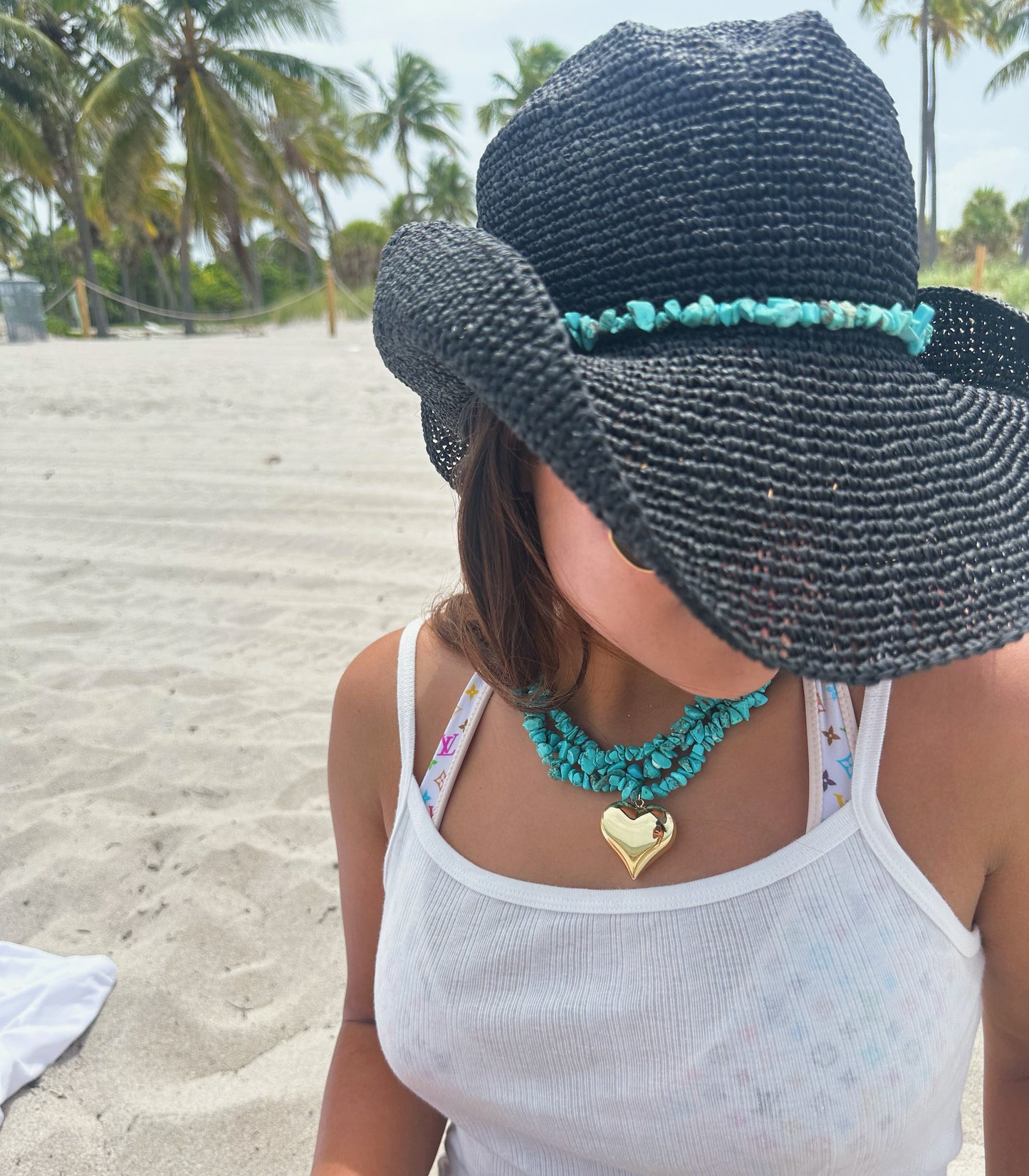 Turquoise Balloon Heart Necklace