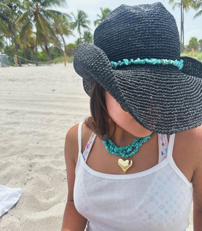 Turquoise Balloon Heart Necklace